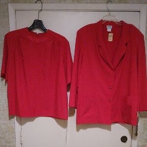 KORET Women's Red Jacket and Top Set